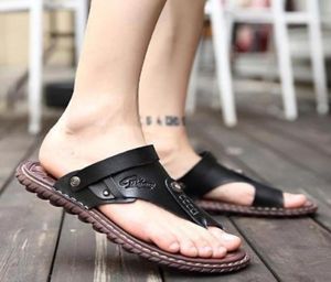 الصيف الجديد النعال الجلدية الرجال الترفيه الطبقة الأولى من Leathers Sandals Beach Sandal4917301