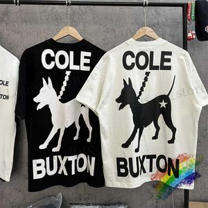 Męskie koszulki 2024SS Cole Buxton Dog Print T-shirt mężczyzn Kobiety T GORNISE KRÓTKOWE SLVE TABLITE