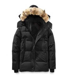 Winter Fourrure Down Parka Homme Jassen Chaquetas Ytterkläder vargpäls huva Fourrure Manteau Wyndham Canada Down Jacket Coat Hiver7685239