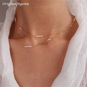 Pendant Necklaces Long Natural Pearl Necklace Gold Choker 14K Gold Filled Handmade Pendants Collier Femme Kolye Collares Boho Jewelry for Women 240419