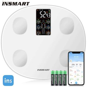 Escalas de peso corporal INSMART Escala digital de peso corporal com tela para escala de gordura corporal BMI Bluetooth Banheiro Balance Scales Smart Scales 240419