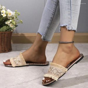 Slippers Women 2024 Простые повседневные пляжные модные трос