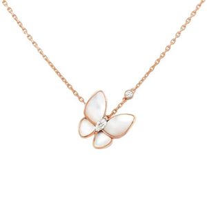 Designer Brand Van New Butterfly Fritillaria Necklace Womens High Edition Rose Plated Gold Fashion örhängen med logotyp