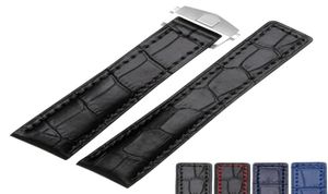 19mm 20mm 22mm Quality Genuine Leather Watch bands deployment buckle Replacement Leather Strap For 6374942