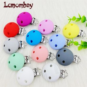 102050 pcs ett gratis silikon runda klipp diy baby lugnande dummy teether pacifier klipp sjuksköterska leksakstillbehör 240415