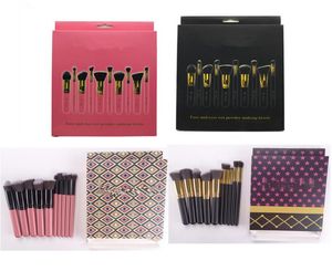 Make -up -Pinsel -Set 10pcs Pink Black Cosmetics Eye Foundation BB Cream Pulver Blush Kabuki Pinsel Kit Make -up Pinsel Werkzeuge3485229