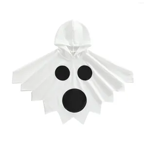 Jackor 2-6 år barn kappa halloween kontrast färg huva oregelbundna spöke cape pullover för flickor