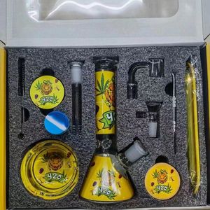 Kit di giardino bong di vetro 11pc con serbatoio di smerigliatrice di smerigliatrice per craspelli per posacenere da posacenere di bandiere di bong da fumo set bongs set dase rig