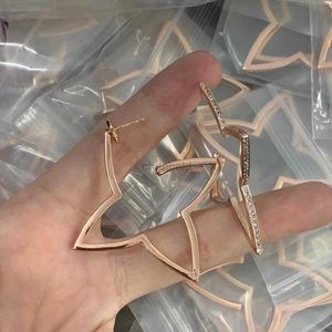 Other Europe and the United States personality exaggerated five-pointed star earrings female s925 silver needle earrings 240419