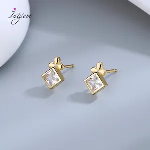 Brincos de garanhão 925 prata esterlina com jóias de moda feminina de zircônia cúbica Coreia