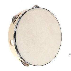 Tamburo da 6 pollici Tambourine Hand Hand Tamburine Birch Birch Jingles Kids School Musical Toy Musical Ktv Party Percussion Toy