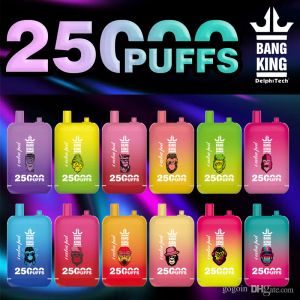 Оригинал Puff 25k Bang King 25000 Puffs Vope Ondosable E Сигареты 0% 2% 3% 5% 23 мл+23 мл двойной предварительно заполненной сетки 650 мАч.