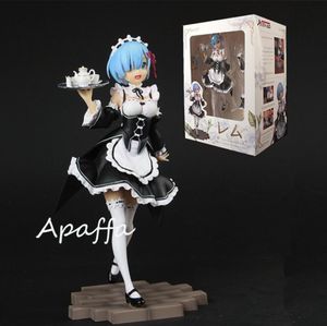 22 cm Relife anime in un mondo diverso da zero rem figura cambio di cameriera outfit vassoio meteor martello rem action figure modello MX6258993