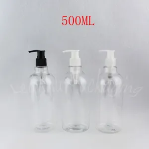 Storage Bottles 500ML Transparent Plastic Bottle With Lotion Pump 500CC Empty Cosmetic Container Shampoo / Shower Gel Packaging