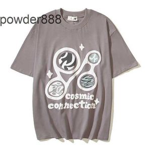 24SアメリカンストリートハーフスリーブスカルトレンディレターフォームプリントルーズカップルショートTシャツ
