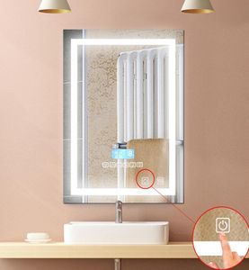 1Pc Modern 24W LED Bathroom Mounted Wall Mirror Illuminated Lighted Simple Backlit With Touch Button Vanity Light Makeup Mirror2723245