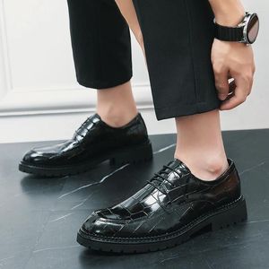 Casual Shoes Mens Dress Fashion Breathable Lace-Up Oxfords Business Office Black Men's Formal Men Wedding Party