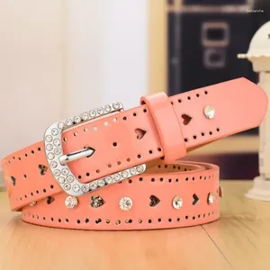 Belts Pu Leather Belt Women Luxury Waist For Jeans Dresses Woman Holow Out Heart Strap Girls Ladies Fashion Decorative