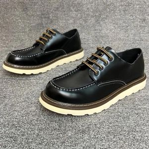 Casual Shoes Men's Single Shoe Work Attire Layer Cowhide Men Breathable Lazy Low Cut Ankle Boots Mens Workwear