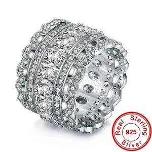 Anéis de casamento Laboratório vintage Ring Diamond Ring 925 Sterling Silver Party Banda de casamento Rings for Women Bridal Eternity NoivG -Goterry Gift 240419