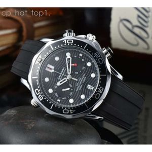 Omegas Watchmen Nowa marka oryginalna biznesmen Paneraiss ogląda klasyczny okrągły kwarc zegar zegara męskiego gumka Ome-04 Omegawatch Yacht Range 2958