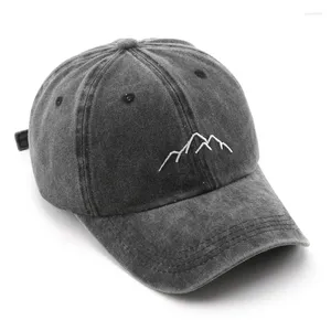 Ball Caps 2024Fashion Vintage Lavagem transfronteiriça para fazer o chapéu de pato de bordado da montanha antiga fêmea de proteção solar feminina viseira de beisebol