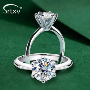 Bröllopsringar 5ct Six Prong Moissanite Ring VVS1 Lab Diamond Solitaire Band for Women Wedding Engagement Anniversary Promise Födelsedagsmycken 240419