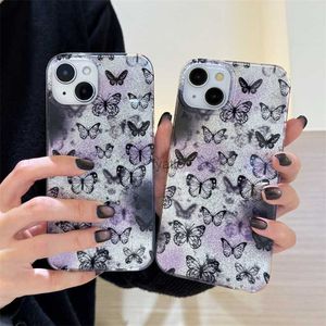 Case di telefonia cellulare Instagram Farfalla scintillante Adatto per iPhone 15 Personalized 14 Custodia Promax 13 Nuova nicchia di Luce Light 11 H240419