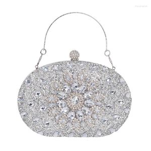 Evening Bags Glittering Full Rhinestone Eveing Bag All Match Wedding Dress Bride Clutches Phone Purse Makeup Handbags Diamonds Shoulder