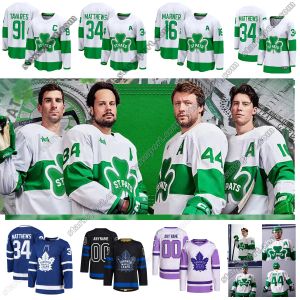 Jerseys 34 Auston Matthews Hockey tröja 16 Mitchell Marner 