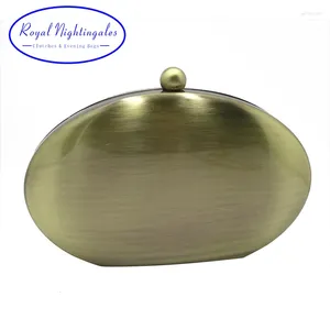Abendtaschen Royal Nightinglaes Oval Metall Hard Case Shell Clutch und Gold/Silber/Bronze/Gunmetal für Frauenparty Abschlussball