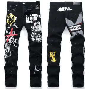 Hosen Designer Männer lila Jeans High Street gestickte Hose Frauen übergroß