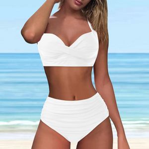 Set di bikini in bikinis a tre gocce di twist con twist retrò con tocco di nuoto con set di bikini bici bikinis branche bicilinio femminino 240412