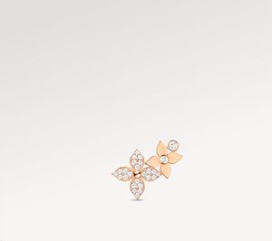 Con box 18k Orecchini a comtore di fiori in acciaio di titanio in oro rosa marca di lussuoso diamanti da donna a 4 flussi.