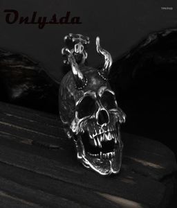 Подвесные ожерелья чарат плентный череп дракона с ожерельем Shofar Men39s модный байкер рок -панк -ювелирные изделия антикварные ретро -сеть G1546654