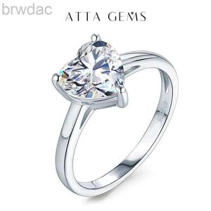 Solitaire Ring Attagems 2.0CT 8,0 mm Herzform Moissanit Engagement Damen Ring Solitaire 925 Sterling Silber Diamantringe Fein Schmuck D240419