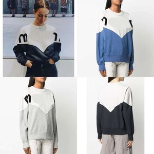 Jacka hoodie mode isabel marant kvinnlig designer pullover fransk bomull casual mode bokstav runda nack hoodies mångsidig lös topp varm tröja s s s s