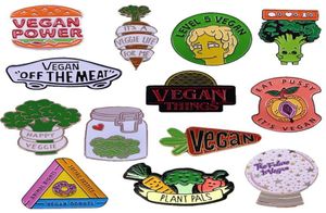 Pins Broschen Veganer Emaille Pins Kollektion Pfirsich Kristallkugel Brokkoli Karotte Muschi Gemüse Vegetarische Abzeichen Cartoon Brosche3322316