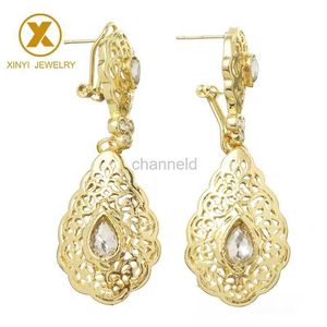 Altre orecchini classici di nozze marocchine Orecchini decorativi Design Hollow Gold Color Earinger 240419