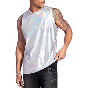 Men's Tank Tops High Quality Comfortable Men Vest Top Fall Fit Outdoor Round Collar Seamless Silver Sleeveless Slim Soft Spring