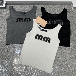 Printed Letter Tank Tops Knitted T Shirts For Women Designer Sleeveless Vest Breathable Tanks Sports Gym Tees