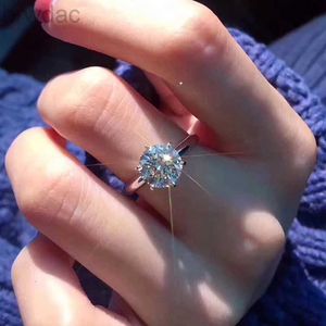 솔리테어 링 인증 0.5-5 CT Moissanite Ring VVS 라운드 컷 실험실 다이아몬드 솔리테어 링 여성 약속 약속 웨딩 밴드 보석 D240419