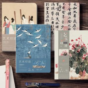 Kinesisk stil Blank Manual Diary Vintage Notepad A5 University School Notebook Ritning Sketchbook Journal Books