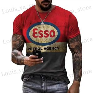 T-shirt maschile 2022 maglietta maschile olio stampato 3d olio stp top corti slve toppa per moto retrycle t-shirt maglietta di grandi dimensioni abiti da uomo abbigliamento Esso top t240419