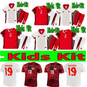 2024 2025カナダ最新品質の水防水サッカージャージMaillot de Foot Kids Kit 24 25フットボールシャツナショナルチームワールドカップシンクレアフレミングブキャナンデビッド