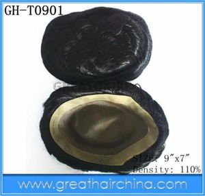 great hair 9 x 7quot Indian Human Hair 25mm Curl Stock Men Toupee Men039s Wig Hair Replacement12616406007958