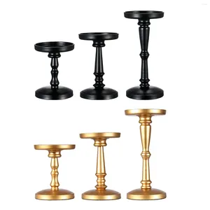 Candle Holders 3x European Style Pillar Candlestick Holder For Farmhouse Kitchen Home Living Room Deoration