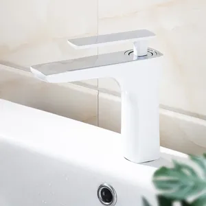 Bathroom Sink Faucets Basin Faucet White Paint And Cold Wash Single Hole Table Mixing Valve Factory Wholesale