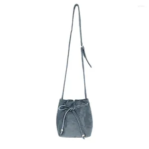 Shopping Bags Drawstring Pleated Bucket Bag Shoulder Crossbody With Butterfly Accent For Fashionable Women Korean Design