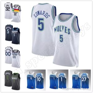 5 Anthony Edwards Rudy Gobert Karl-Anthony Towns Basketball Jersey 11 Naz Reid Minnesotas Dangelo Russell Wendell Moore Jr. Jaden McDaniels 2023 2024 City Mike Conley